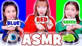 ASMR Eating Only Red VS Blue VS Green Food [upl. by Shulock]