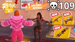 109 Elimination Solo Vs Squads quotZero Buildquot Gameplay WINS Fortnite Chapter 2 REMIX [upl. by Alejoa192]