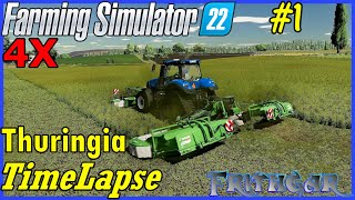 FS22 Timelapse Thuringia 4x 1 Clearing Away The Grass [upl. by Dadirac424]