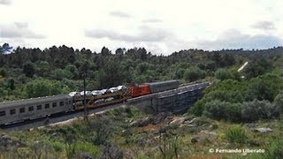 Locomotivas CP2600 e CP1400 em comboio regional com Sorefame e Porta Automóveis [upl. by Rina]