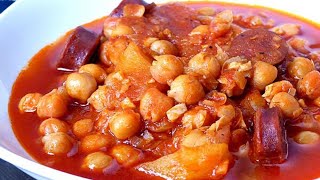 Garbanzos con CHORIZO  Receta de GUISO ✅ [upl. by Aneem829]