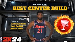 NEW BEST SHOOTING CENTER BUILD IN NBA 2K24 MOST OVERPOWERED DEMIGOD SHOOTING CENTER BUILD IN 2K24 [upl. by Elleinaj]