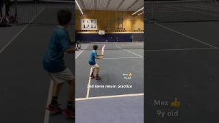 🎾🔥 Tennis second serve return practice  Max 9y old 🇬🇧 junior player  forehand winner shot [upl. by Jurgen]