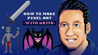 Krita Pixel Art Tutorial 🟥🟦🟩 [upl. by Aliahkim]