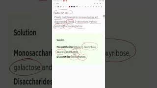 Classify the following into monosaccharides and disaccharidesRibose 2deoxyribose maltose galact [upl. by Pinchas]