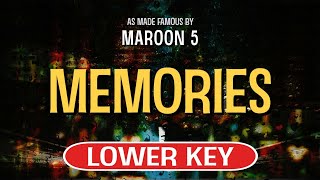 Memories Karaoke Lower Key  Maroon 5 [upl. by Nyladnor19]