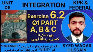 EX 62 Q1 part A B amp C 12th Math FBISE amp KPK Sir Waqar Hussain [upl. by Cohberg]