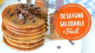 DESAYUNO SALUDABLE  PANCAKES SIN HUEVOS LACTEOS y GLUTEN [upl. by Nhguavoj]