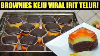 ENAK BANGET PANTAS VIRAL BROWNIES CHEESE CARAMEL IRIT TELUR [upl. by Roxi]