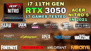 RTX 3050 Laptop  i7 11th Gen 11800H  Test in 17 Games in 2021  Acer Nitro 5 [upl. by Kelwin973]