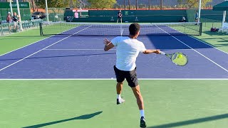 Felix Auger Aliassime amp Denis Shapovalov  2023 IW Court Level Practice 4k 60 fps [upl. by Marinelli]