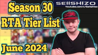 Season 30  G3 RTA Tier list By Seiishizo  With Timestamps  Summoners War [upl. by Ameekahs697]