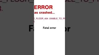 Fatal error view [upl. by Lorrac]