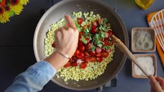 Fish Tacos with Chipotle Crema Sautéd Corn and Cherry Tomatoes [upl. by Ashla]