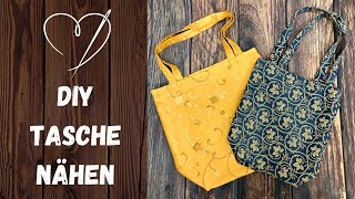 DIY Stofftasche mit Innentasche amp Henkel nähen  Nähanleitung  Nähanfänger [upl. by Verge]