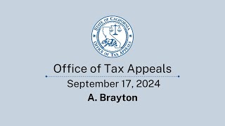 Office of Tax Appeals September 17 2024 [upl. by Hesther]