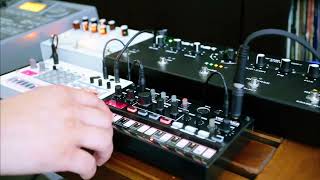 Korg Volca Kick EBM Bass Line Demo in Nitzer Ebb Style with Touch FX [upl. by Fabio325]