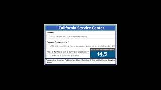 I130 Processing Time at California Service Center  USCIS August Update [upl. by Ut981]