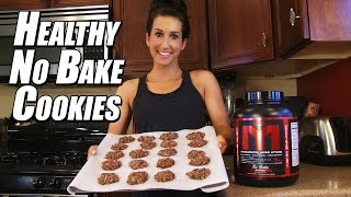 How to Make HIGH PROTEIN NoBake Cookies  Cooking with Kara  Tiger Fitness [upl. by Oilime704]