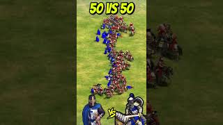 50 Elite Teutonic Knights vs 50 Elite Cataphracts AoE2 Shorts [upl. by Ecilahs]