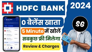 HDFC Bank Zero Balance Saving Account Opening Online 2024  HDFC Bank Account Full Review amp Charges [upl. by Bowles703]