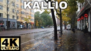 Walking in the Rain in Helsinki Finland  Suburb of Kallio [upl. by Leupold494]