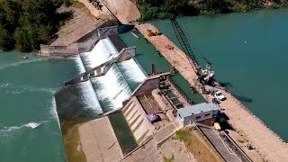 This is what Lake Dunlap Dam looks like 2 years after spill gate failure caused lake to drop 7 feet [upl. by Nacim856]