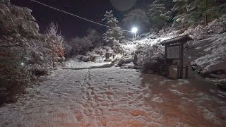 4K・ Snowy Japan  Tendo night walk・4K HDR [upl. by Suirtemid]