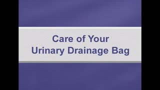 How to care for your urinary drainage bag [upl. by Goddord984]