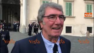 Bruno Conti Picchio De Sisti e Dino Zoff lasciano il Quirinale dopo la cerimonia con Mattarella [upl. by Aihseit]