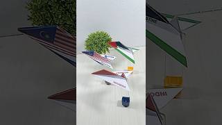 🇲🇾🇵🇸🇮🇩 ✈️ making a malaysian flag jet airplane out of paper diy craft shortsvideo [upl. by Edwine51]