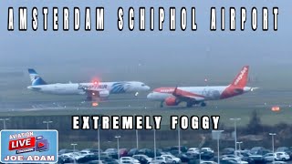 LIVE Extremely Foggy at Amsterdam Schiphol Airport [upl. by Stoffel]