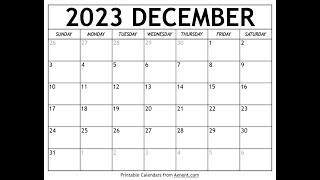 How to get free printable December 2023 calendar  Axnent [upl. by Orr356]