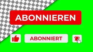 Abonnieren und liken animation button green screen Alphakanal [upl. by Raffin]