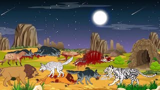 Wolf Pack vs Lion vs White Tiger vs Hyena  DC2 Animation [upl. by Animas]