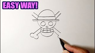 How to draw One Piece logo  Easy Drawing Ideas  Cara Menggambar  Gambar Grafiti [upl. by Sanfo]