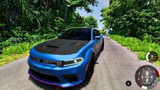 Dodge Charger Hellcat Driving in the Jungle  BeamNGdrive Gamepad Gameplay [upl. by Giarc]