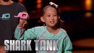 Shark Tank US  10YearOld Entrepreneur Wows Sharks With Her Baby Spoon Product [upl. by Nwahsd92]