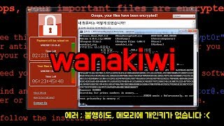 워너크라이WannaCry 복구툴 wanakiwi 01 테스트  no privatekey 초다 [upl. by Bernardina]