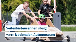 Seifenkistenrennen steigt vor dem Nationalen Automuseum [upl. by Aylat]