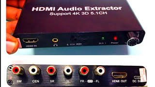 HDMI 51 Audio extractor Audio and vedio supports output 4K 3D surround [upl. by Fornof933]