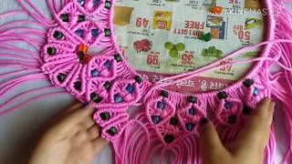 How to make macrame heart 💓 shape design mirror wall hanging [upl. by Gaillard]