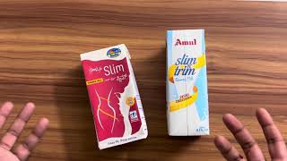 Review Amul skimmed milk vs Nandini slim skimmed milk comparison 🔥🔥🔥 [upl. by Chubb]