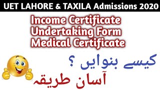 How to Fill Documents for UET  Medical Certificate  Undertaking Form  Income Certificate • [upl. by Busey236]