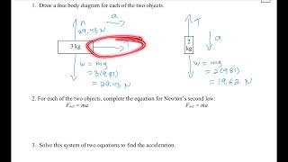 Physics 001 Notes p31 Fnet  ma for Two Objects [upl. by Ecnerewal]