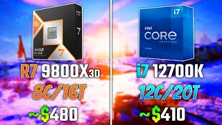 AMD RYZEN 7 9800X3D vs INTEL i712700K  Test in 6 Games [upl. by Attenov217]