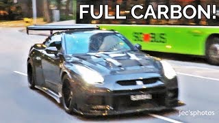 quotSinister Ministerquot FULL CARBON Nissan GTR R35 Startup amp Departure  Singapore [upl. by Geoffry816]