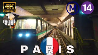 【4K】🇫🇷Paris Metro Line 14 Complete Cab Ride》Mairie de SaintOuen to Olympiadesline 14 RATP [upl. by Riem]