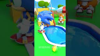 Sonic Installed Water Slide In His House 😄FunnyAnimation shorts blenderanimation [upl. by Nolram]