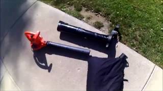 Lets setup and try the Vacuum and Mulcher on the Black and Decker 12amp 250mph blowervacmulcher [upl. by Quartus]